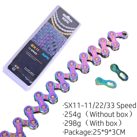 SUMC vtt montagne route vélo chaîne SX11 pour M7000 M8000 11 22 33 vitesse coloré or argent couleur MissingLink ► Photo 1/6