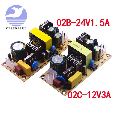 Nouveau AC-DC 12V 3A 24V 1.5A 12V3A 24V1.5A 36W Module d'alimentation à découpage Circuit nu 220V à 12V 24V carte pour remplacer la réparation ► Photo 1/4