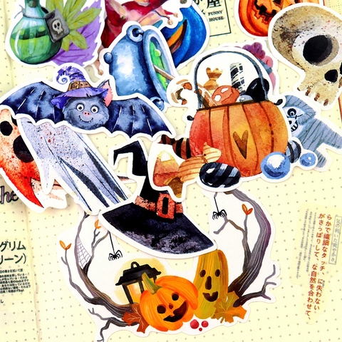 Autocollant aquarelle Halloween démon Kawaii, 33 pièces, autocollants décoratifs pour carnet de notes planificateur, Scrapbooking/ DIY bricolage, journal à puces ► Photo 1/6