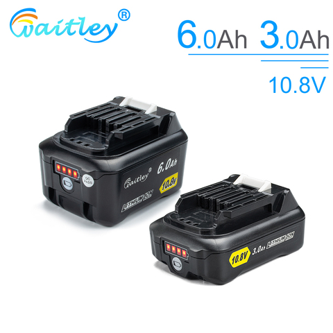 Waitley 10.8V 6.0Ah 3.0Ah batterie au lithium Rechargeable pour Makita outils électriques 10V et 12V 6000mAh BL1040B 1015 1020B CXT série ► Photo 1/6