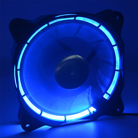 Livraison gratuite 120mm refroidisseur de processeur 1 pièces bleu ventilateur LED 120X120X25mm DC 12V 0.14A 900 tr/min silencieux solaire éclipse châssis ventilateur de refroidissement ► Photo 1/4