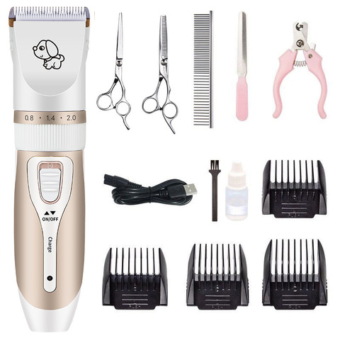 Tondeuse pour chien tondeuse pour chien toilettage (animal de compagnie/chat/chien/lapin) coupe de cheveux tondeuse ensemble de rasoir animaux de compagnie sans fil Rechargeable professionnel ► Photo 1/6