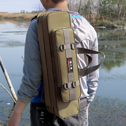 Petit sac de pêche à bord de fil d'acier, sac en toile polyvalent, imperméable et Durable, pour matériel de pêche, XA162G ► Photo 1/6