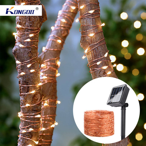 Guirlande solaire LED 7M/12M/22M, décoration pour noël, fête, mariage ► Photo 1/6