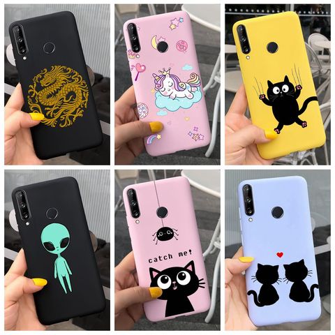 Pour Huawei Honor 9X Premium étui sur Honor 9X 10X Lite étui silicone TPU doux Alien chat téléphone crique pour Huawei Honor 9C 9A 9S Funda ► Photo 1/6