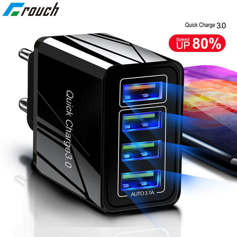 Crouch – chargeur USB 48W Quick Charge 3.0/4.0 pour voyage, pour iPhone X/XS/7/Samsung/Huawei P20/Xiaomi/QC 3.0 (ue/US/UK) ► Photo 1/6