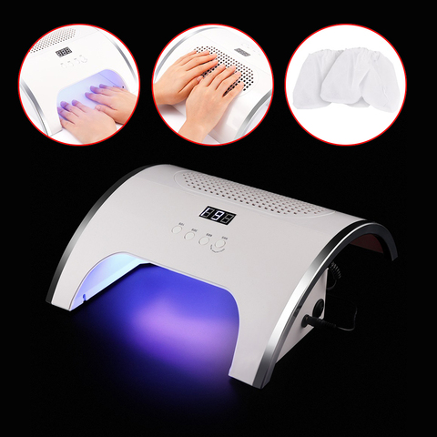 2 en 1 80W lampe à ongles ongles collecteur de poussière manucure avec 2 ventilateurs puissants sèche-ongles aspirateur manucure Nail Art Salon outils ► Photo 1/6