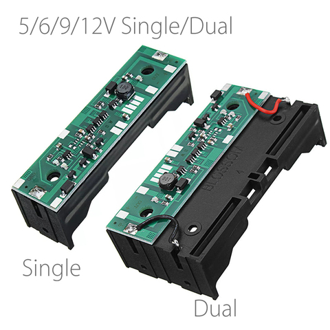 Chargeur ininterrompu UPS 5V/6V/9V/12V, carte de Protection intégrée, Module d'amplification de batterie au Lithium 18650, support de batterie simple et double ► Photo 1/6