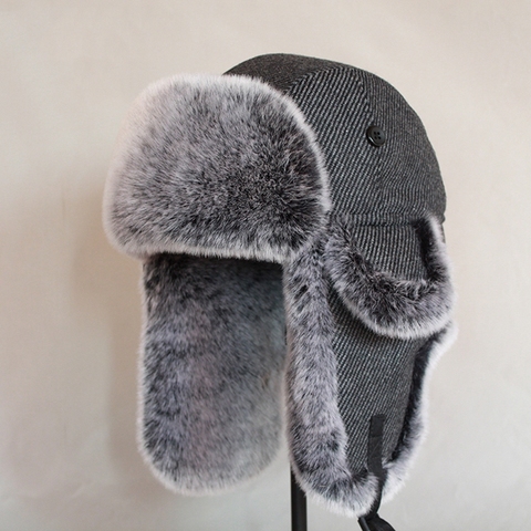 Chapeau de bombardier Ushanka pour hommes et femmes, chapeau avec rabats d'oreille, attrape-fourrure, chapeau chaud pour la neige ► Photo 1/6