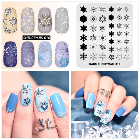 Plaque de pochoir pour Nail Art, pochoir de noël et d'halloween, motif flocon de neige, élan, citrouille, chauve-souris ► Photo 1/6