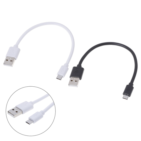 20cm court Mini Micro USB pour Iphone câble de Charge rapide câble de données cordon de Charge noir blanc ► Photo 1/5