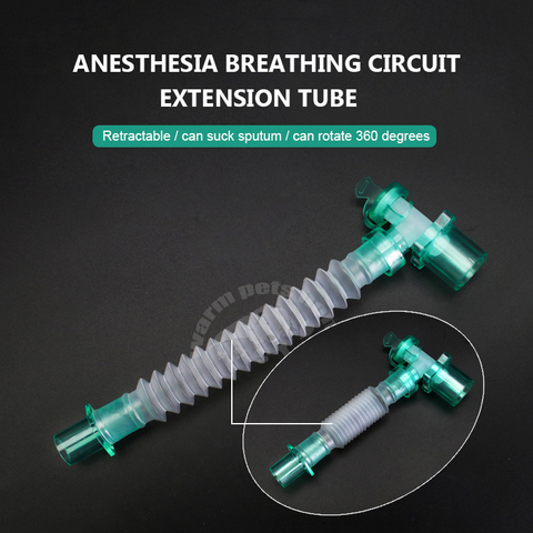 Tube d'extension de fil de Circuit respiratoire d'anesthésie jetable Tube d'aspiration rétractable Joint rotatif multifonctionnel en forme de L ► Photo 1/6