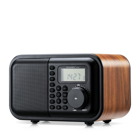 Radio numérique Portable, récepteur FM stéréo, bluetooth, haut-parleur stéréo, lecteur MP3, Support TF, avec caisson de basses rétro, réveil ► Photo 1/6