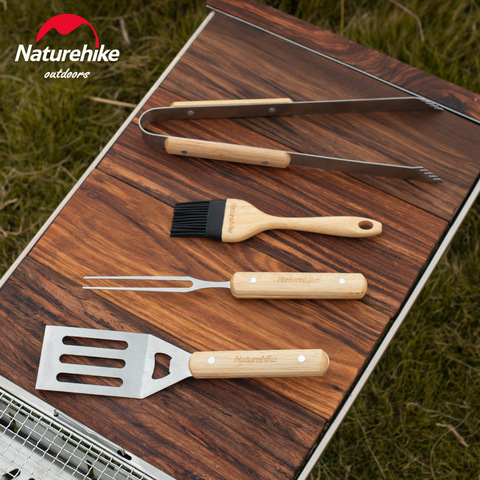 Naturehike – ensemble de Barbecue en plein air, ensemble de 4 pièces, pelle, brosse, pince de fourchette ► Photo 1/6