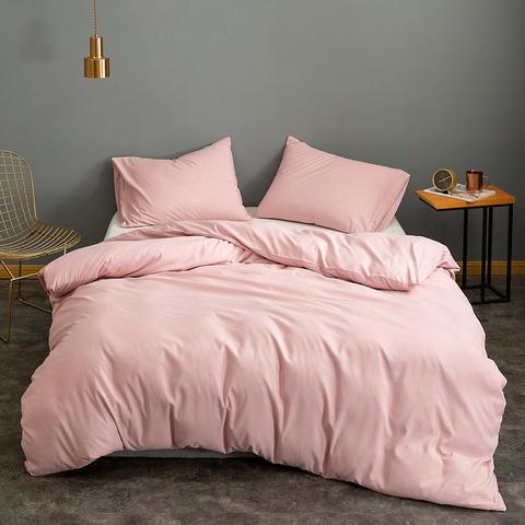 Bonenjoy – housse de couette rose, 1 pièce, housse de lit, taie d'oreiller pour filles, couleur unie, taille King, 200x220, sans taie d'oreiller ► Photo 1/6