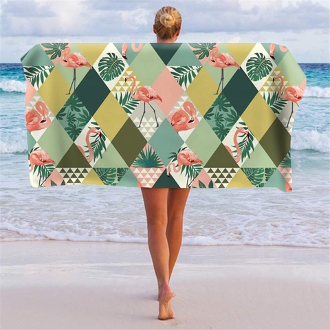 Serviette de plage en microfibre, à séchage rapide, coussin pour la plage, motif flamant rose personnalisé ► Photo 1/6