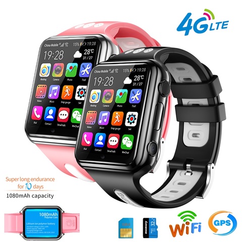 H1 4G GPS Wifi location étudiant/enfants montre intelligente téléphone H1/W5 système android app installer Bluetooth Smartwatch 4G carte SIM w5 ► Photo 1/5