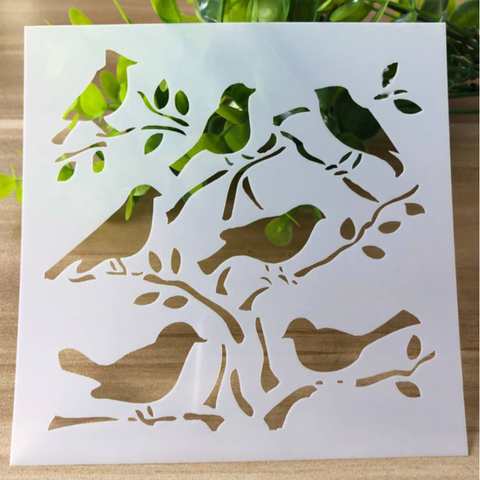 Pochoir artisanat troupeau d'oiseaux pour peinture murale Scrapbooking estampage pochoir balle Journ gaufrage papier carte fleur modèle ► Photo 1/1