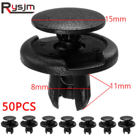 Rivet en plastique pour pare-chocs de voiture, 50 pièces, 8mm, couvercle de protection pour moteur, clips pour panneaux Toyota garniture de porte, 50 pièces ► Photo 1/6