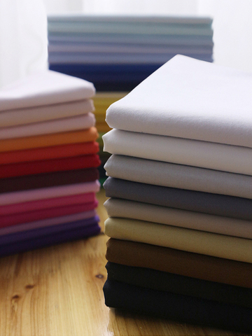 Tissu en pur coton 100% uni, blanc, noir et rouge, pour chemise, fait à la main, bleu, paillettes, couture, couleur unie ► Photo 1/6