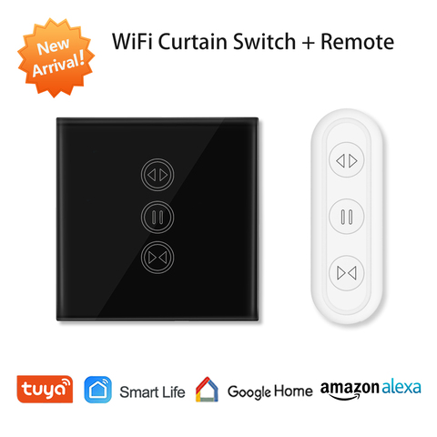 Télécommande WiFi pour fermeture de volets avec commande vocale, fonctionne avec les applications Tuya, Smart Life, Google Home, Alexa Echo, interrupteur tactile, minuterie, obturateur, UE ► Photo 1/6