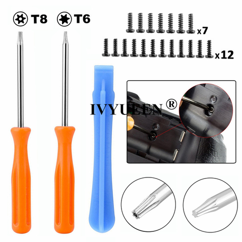 IVYUEEN Kit d'outils de jeu pour Xbox One X S mince/élite contrôleur Torx T8H T6 tournevis outil de réparation avec vis ► Photo 1/6