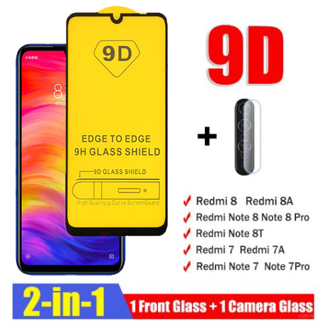 Protecteur d'écran 2 en 1 pour Xiaomi, en verre trempé pour Redmi Note 7 8 Pro 8T ► Photo 1/6