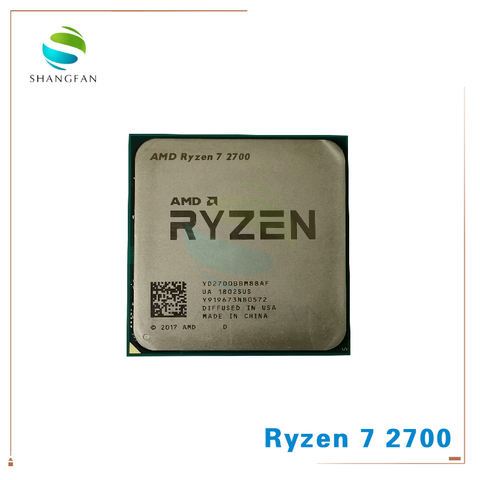 AMD Ryzen 7 2700 R7 2700 3.2 GHz huit cœurs Sinteen-fil 16M 65W processeur d'unité centrale YD2700BBM88AF Socket AM4 ► Photo 1/1