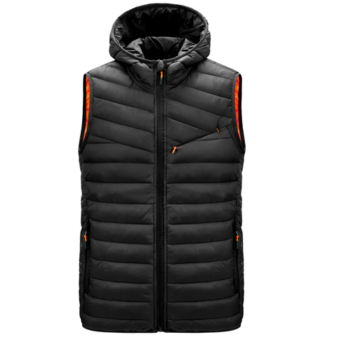 Nouveau hommes gilet 2022 hiver bas gilet décontracté gilet hommes léger sans manches veste grande taille 4XL chaud hommes à capuche gilet pardessus ► Photo 1/6