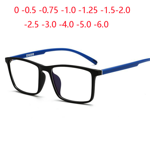 Lunettes de vue carrées TR90 pour homme et femme, ultralégères, verres optiques pour ordinateur, de 0 -0.5 -0.75 -1.0-6.0 ► Photo 1/6