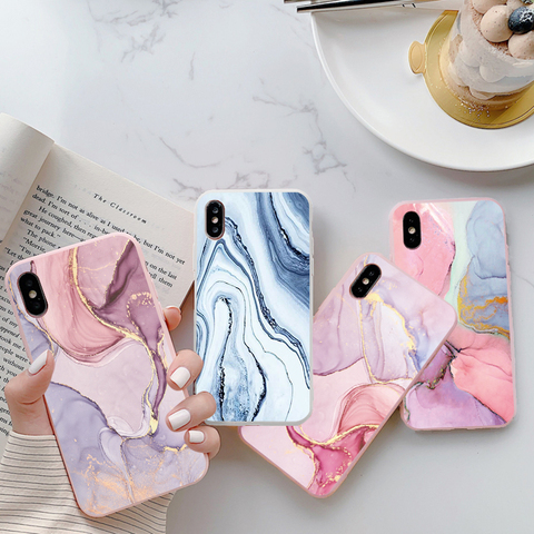 Coque en marbre pour Samsung Galaxy S20 FE S8 S9 S10 Note 20 S21 Ultra 10 Plus Pro Lite S7 Edge S10e J6 2022 J5 J7 fonds de couverture arrière ► Photo 1/6