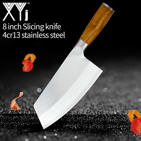 XYj couteau de cuisine de boucher chinois 8 pouces 4cr13 couteau à découper en acier inoxydable, couteau à Steak à fileter ► Photo 1/6
