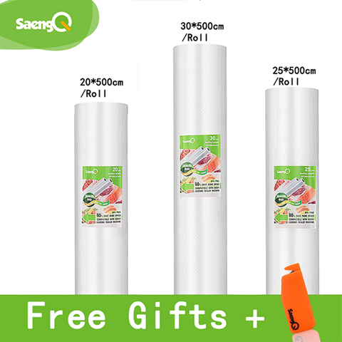 SaengQ LIFE – sacs sous vide pour aliments, pour la conservation des aliments sous vide, 12 + 15 + 20 + 25 + 30cm x 500cm, 5 rouleaux/lot ► Photo 1/6