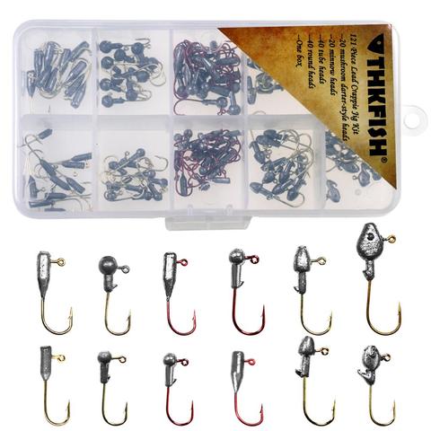 120 pcs/ensemble 1g-3g Mini Turluttes De Pêche Sur Glace Pêche À La Carpe Crochets En Acier Inoxydable Crapet Minnow Têtes Plomb crochet Basse De Pêche S'attaquer ► Photo 1/1