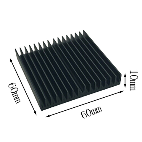 Radiateur en aluminium noir 60x60x10mm, 1 pièce, puce de dissipateur thermique ► Photo 1/6