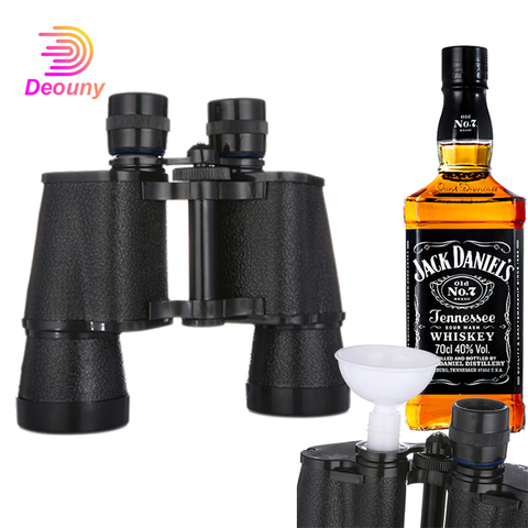 Jumelles DEOUNY télescope flacon d'alcool Double bouche boire voyage Portable bouteille d'eau en plein air Wisky créatif Hip-fiole ► Photo 1/6