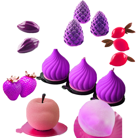 SHENHONG Mousse de fruits moule de cuisson 28 Types antiadhésif Silicone gâteau moule cuisine ustensiles de cuisson Dessert décoration outils pâtisserie ► Photo 1/6