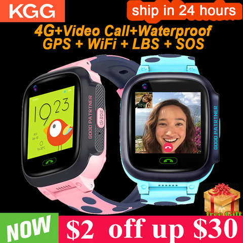 Acheter 4G montre intelligente enfants LBS WiFi localisation Tracker carte  Sim SOS appel vidéo caméra étanche Smartwatch pour les enfants