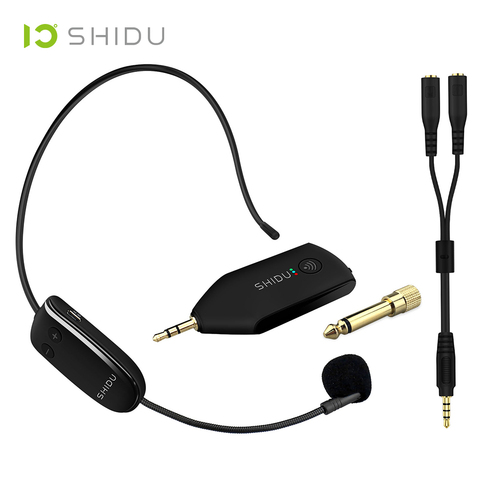 SHIDU U8 – Microphone sans fil UHF, casque d'écoute à prise 3.5/6.5mm, amplificateur vocal Portable 2 en 1 pour haut-parleurs, Guide de enseignant ► Photo 1/6