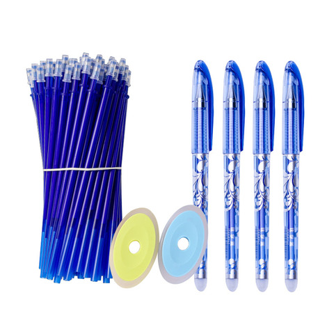 56 pièces/ensemble effaçable Gel stylo ensemble recharges tige 0.5mm lavable poignée magique effaçable stylo pour bureau école écriture Kawaii papeterie ► Photo 1/5