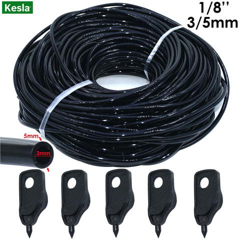 KESLA 5-100M jardin 3/5mm tuyau d'arrosage 1/8 ''PVC tuyau Micro goutte à goutte d'irrigation tuyau arroseur avec perforateur pour balcon serre ► Photo 1/6