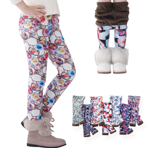 SheeCute – leggings épais pour filles, pantalons chauds pour enfants en bas âge, hiver automne, imprimés de fleurs, SCW101 ► Photo 1/6