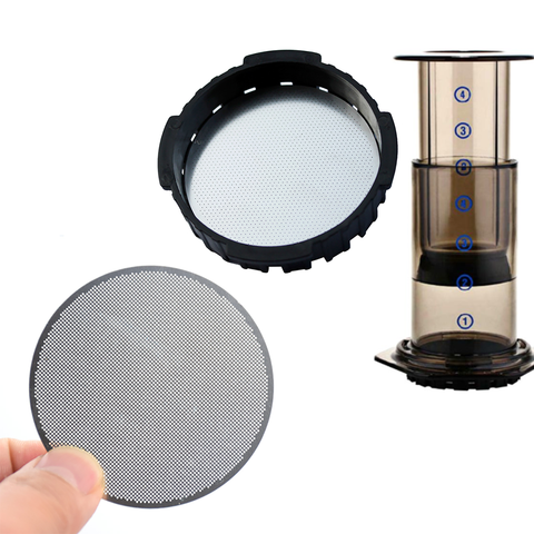 Filtre à café aéropress, 4 pièces, disque en acier inoxydable, Ultra filtre pour cafetière, accessoires de cuisine ► Photo 1/6