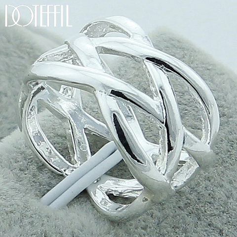 Doteffle-bague entrelacée en argent Sterling 925 pour femmes, pour fête de mariage, fiançailles, bijoux à breloques de mode ► Photo 1/6