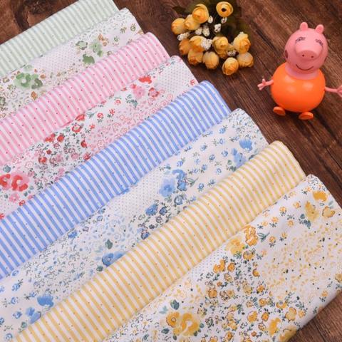 Tissu sergé en coton jaune, rose, bleu, fleur, pour la couture à faire soi-même, Patchwork pour bébé ► Photo 1/6