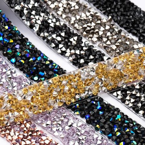 QIAO 1yard/roll 1.5cm mode strass bande garniture résine cristal décoration coupe pour bricolage chaussures baguage vêtement chapeau brillant ► Photo 1/6