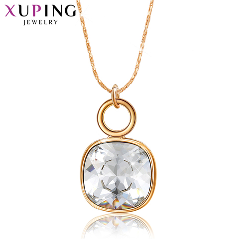 Xuping bijoux élégant plaqué or pendentif collier avec des cristaux pour les femmes saint valentin cadeaux 30205 ► Photo 1/6