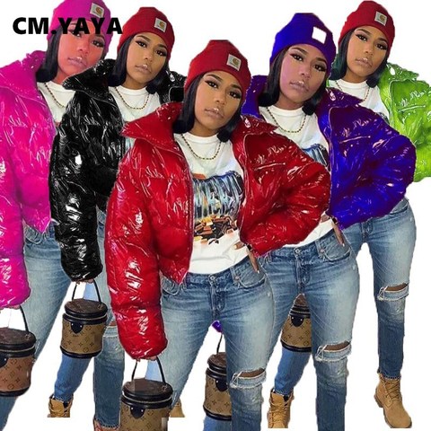 CM.YAYA Hiver Femmes Veste Pour Homme Parkas Vestes Streetwear À Manches Longues Fermeture Éclair Décontracté Bas Manteaux De Laine Mince Décontracté Vestes ► Photo 1/6
