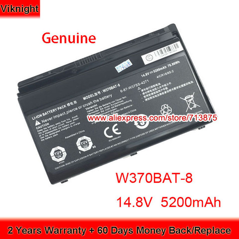 Batterie W370BAT-8 (SIMPLO) authentique pour ordinateur portable Clevo W370ET W350ET W350ST W350ETQ W370SK K590S K650C K750S ► Photo 1/1