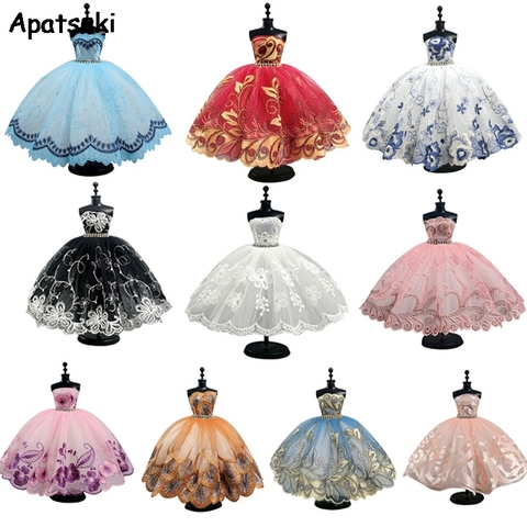 Mode Ballet Tutu robe pour Barbie poupée tenues vêtements 1/6 poupée accessoires strass 3 couches jupe bal fête robe fille jouet ► Photo 1/6